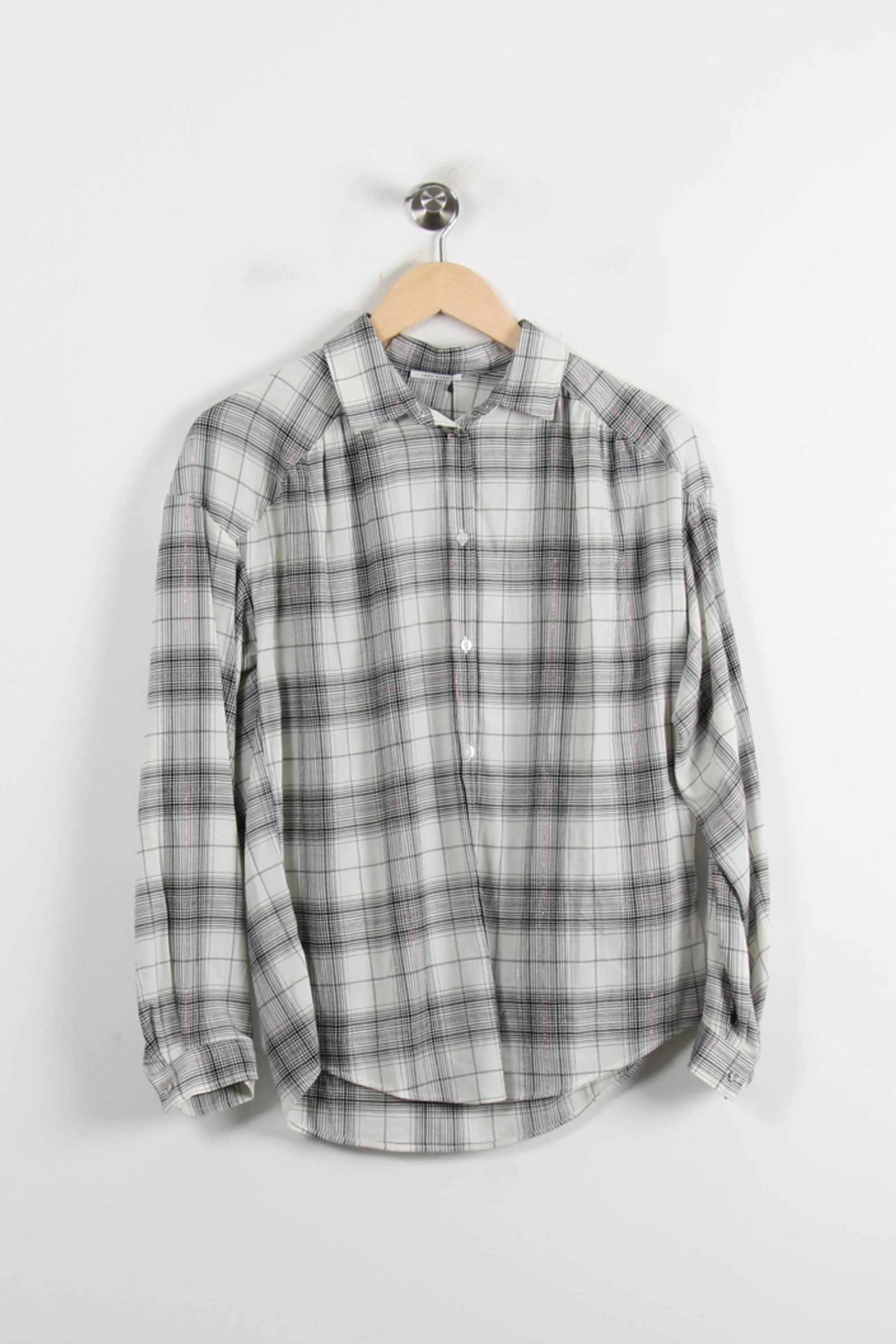 Chemise à Carreaux Blanche et Noire - Taille XS/34 - Image 2