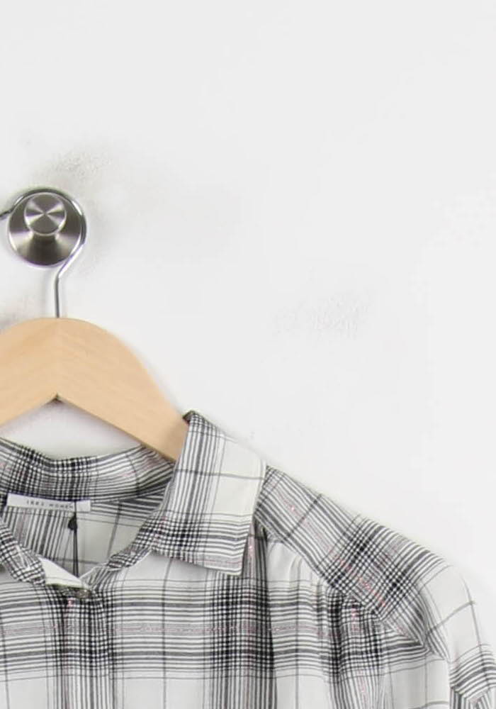 Chemise à Carreaux Blanche et Noire - Taille XS/34 - Image 3