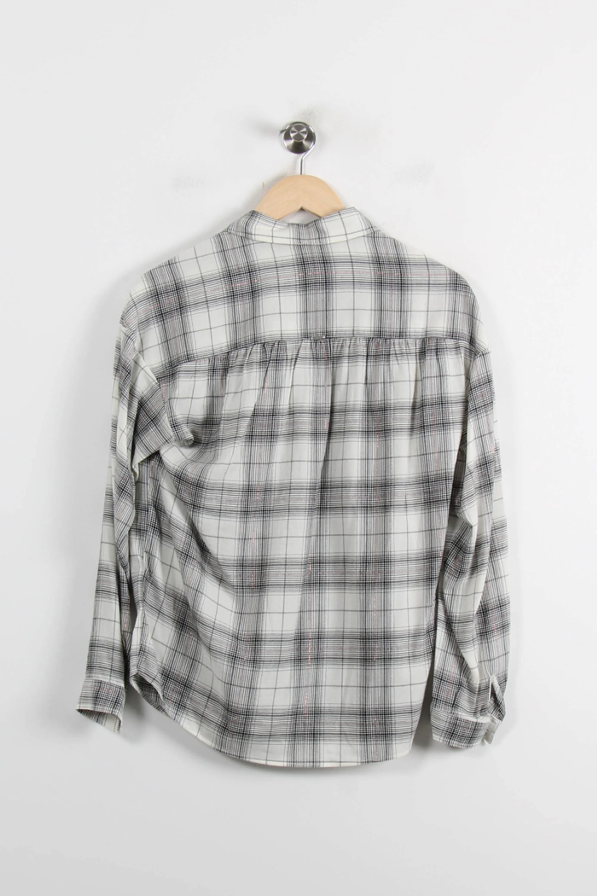 Chemise à Carreaux Blanche et Noire - Taille XS/34 - Image 4