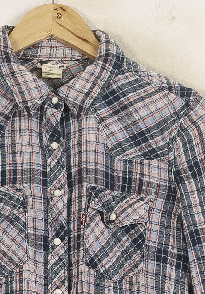 Chemise à Carreaux Bleue et Blanche - Taille M/38 - Image 3