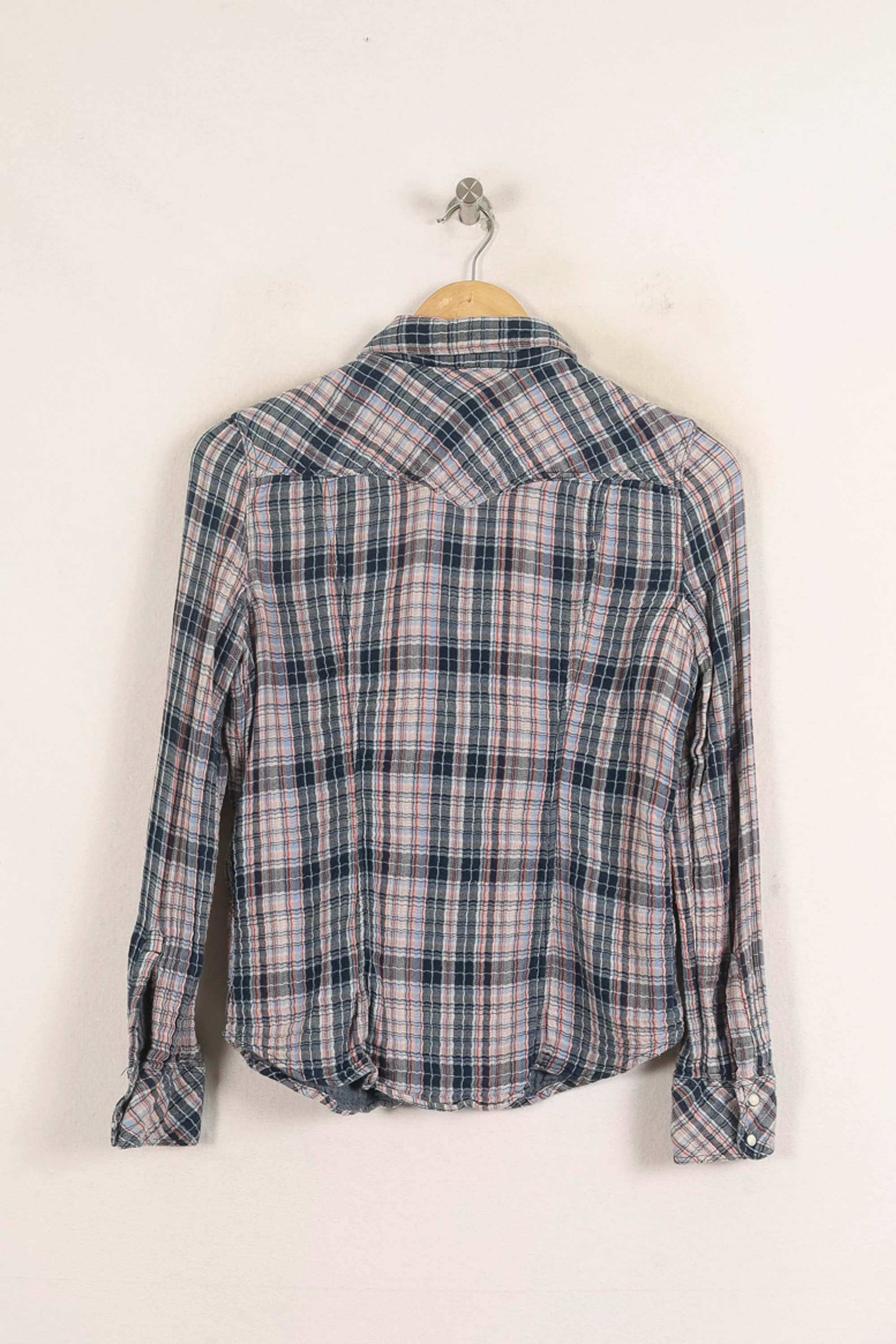 Chemise à Carreaux Bleue et Blanche - Taille M/38 - Image 4