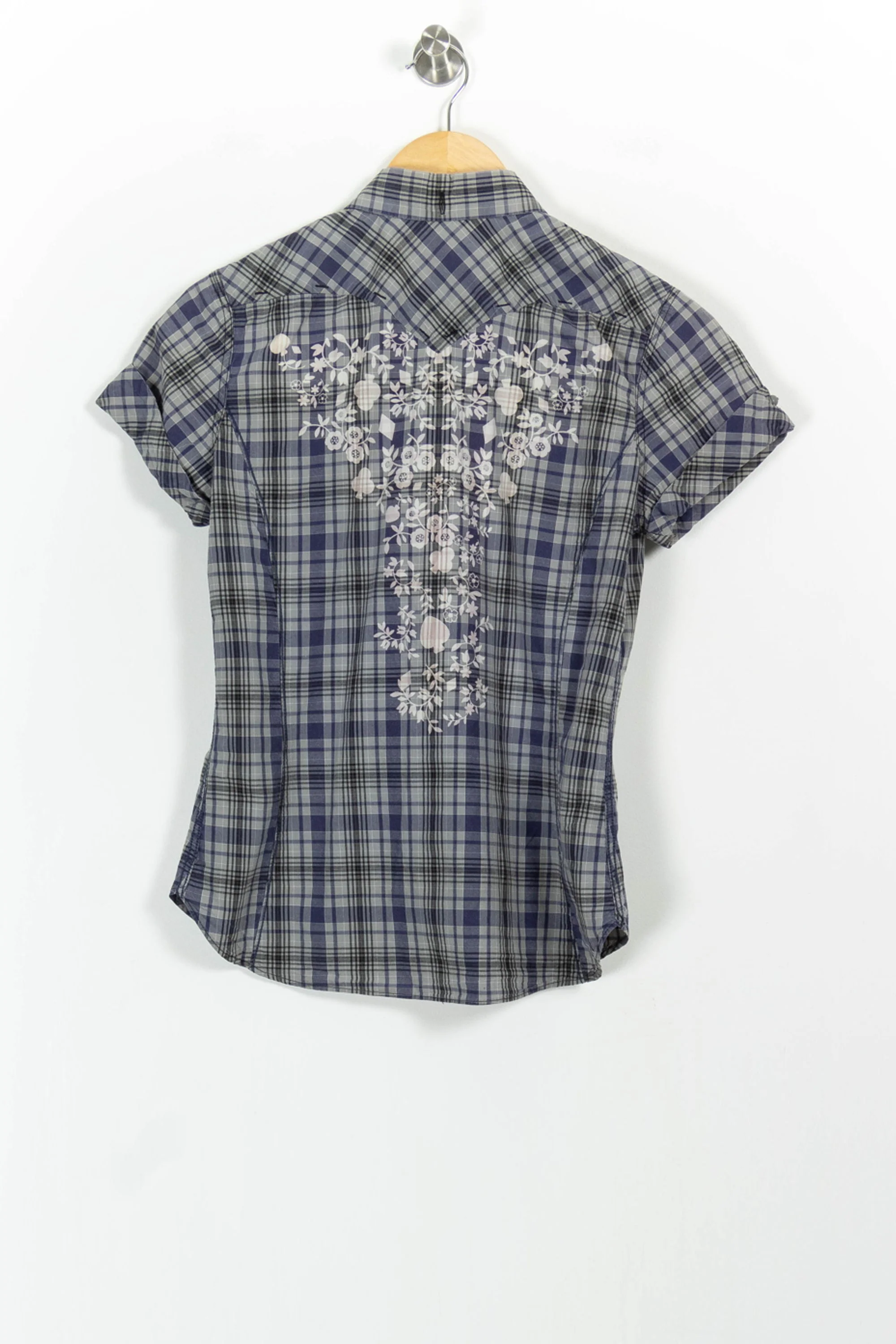 Chemise à Carreaux Bleue et Grise - Taille S/36 - Image 4