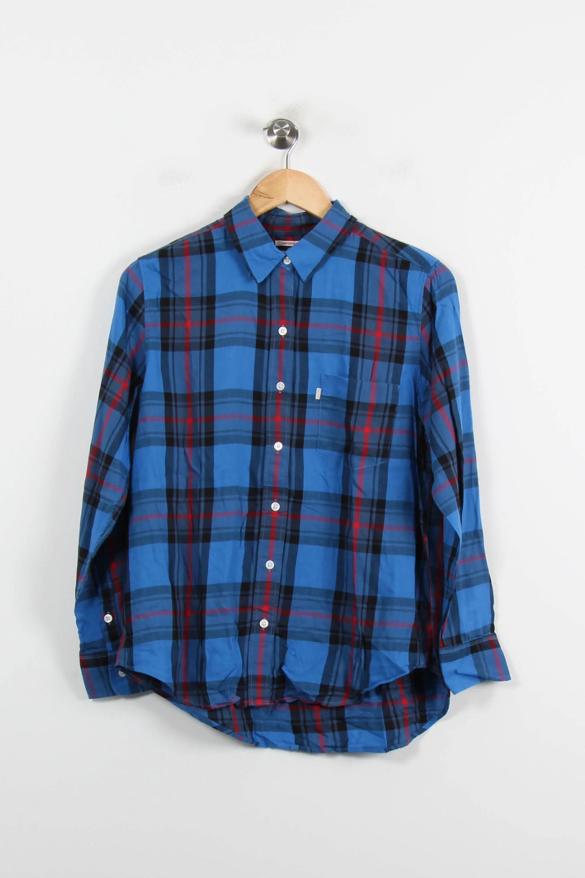 Chemise à Carreaux Bleue et Noire - Taille S/36 - Image 2
