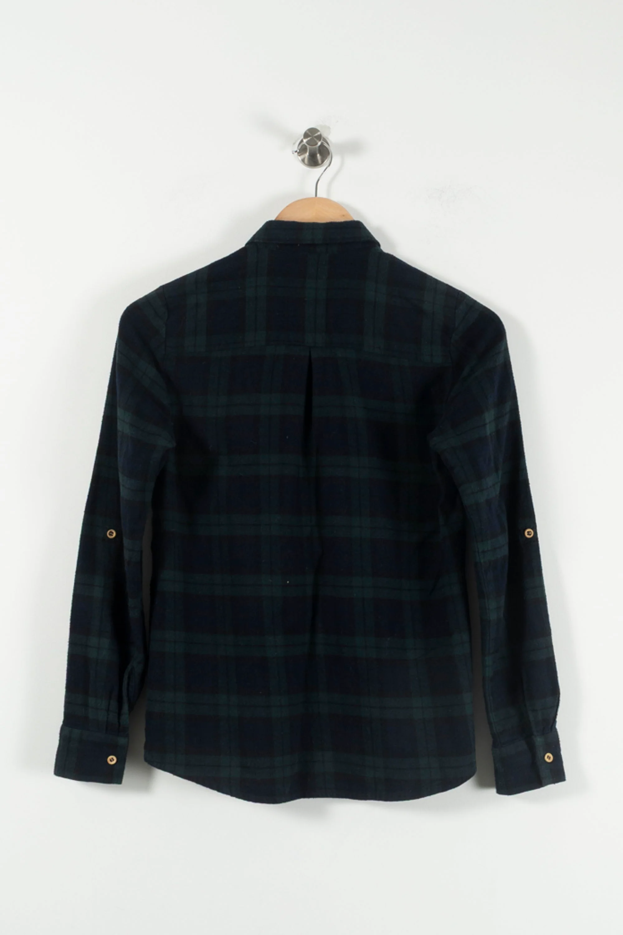 Chemise à Carreaux Bleue et Verte - Taille XS/34 - Image 4