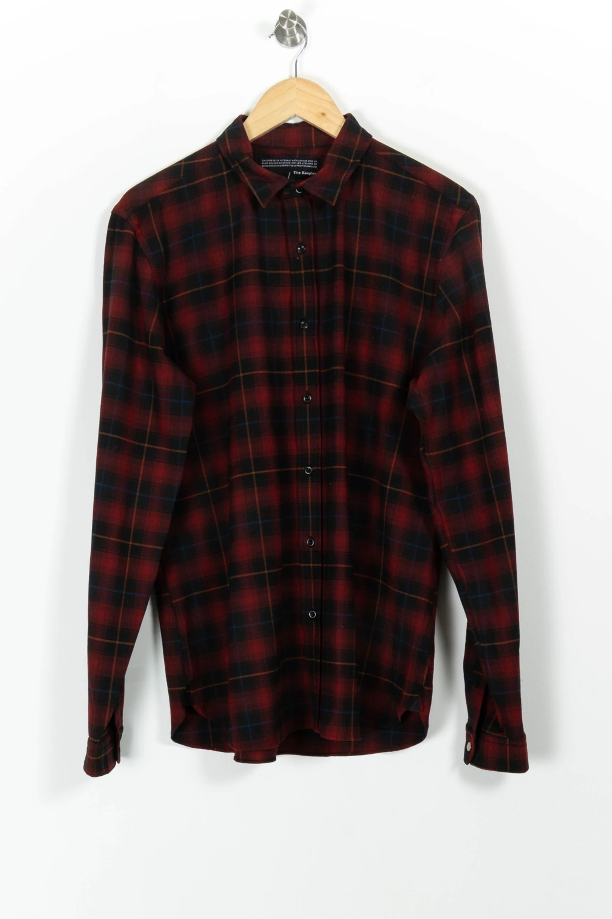 Chemise à Carreaux Bordeaux et Noir - Taille M/38 - Image 2
