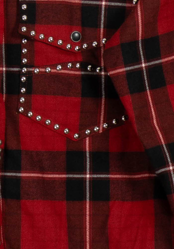 Chemise À Carreaux Bordeaux et Noire - Taille XS/34 - Image 3