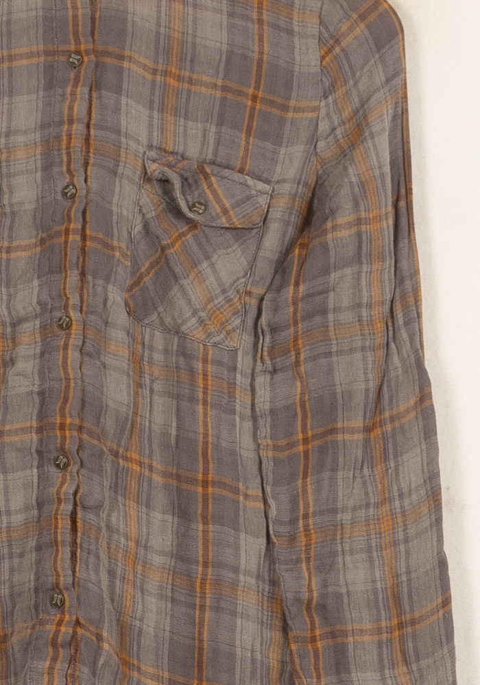 Chemise À Carreaux Grise et Orange - Taille S/36 - Image 3