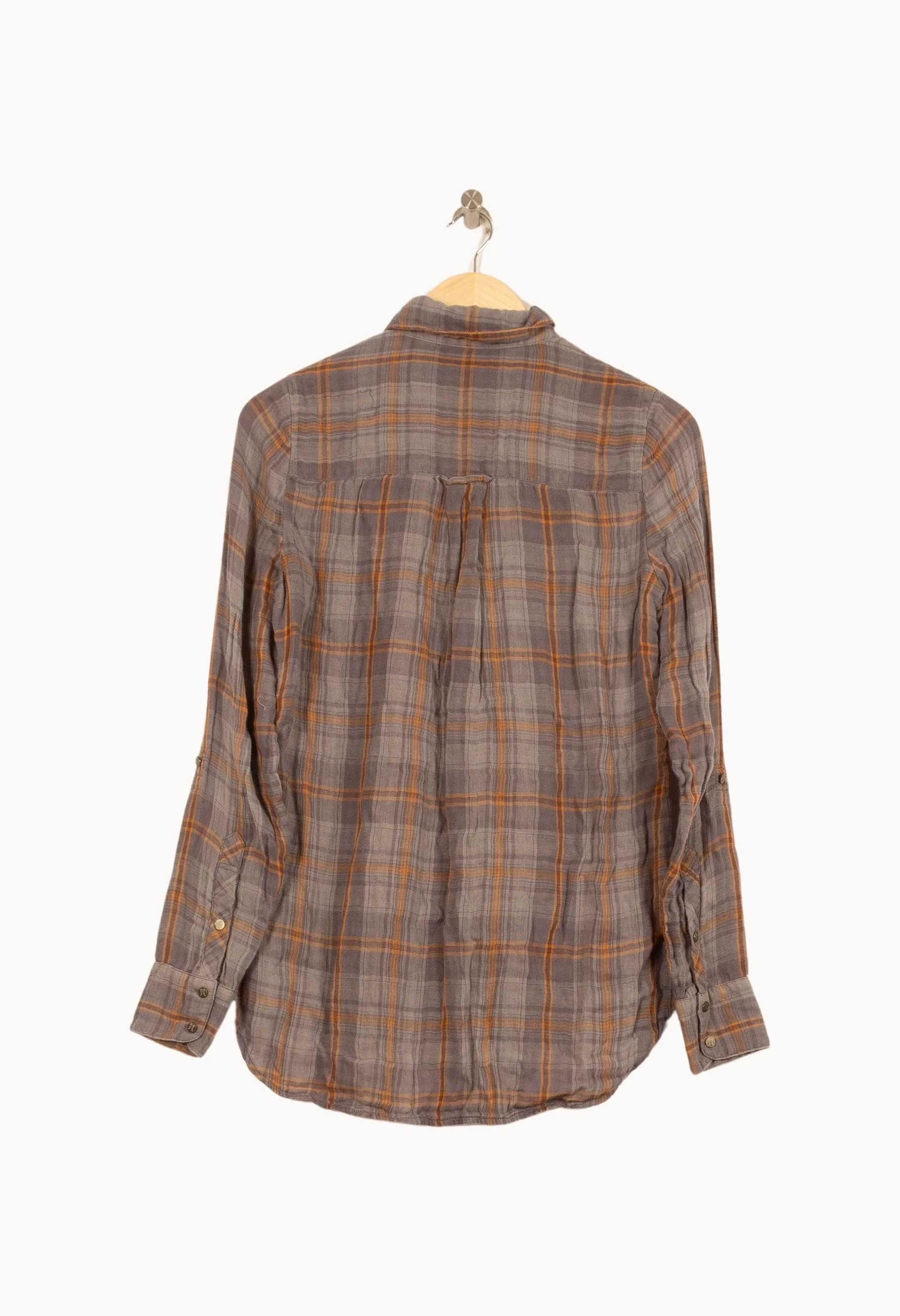 Chemise À Carreaux Grise et Orange - Taille S/36 - Image 4