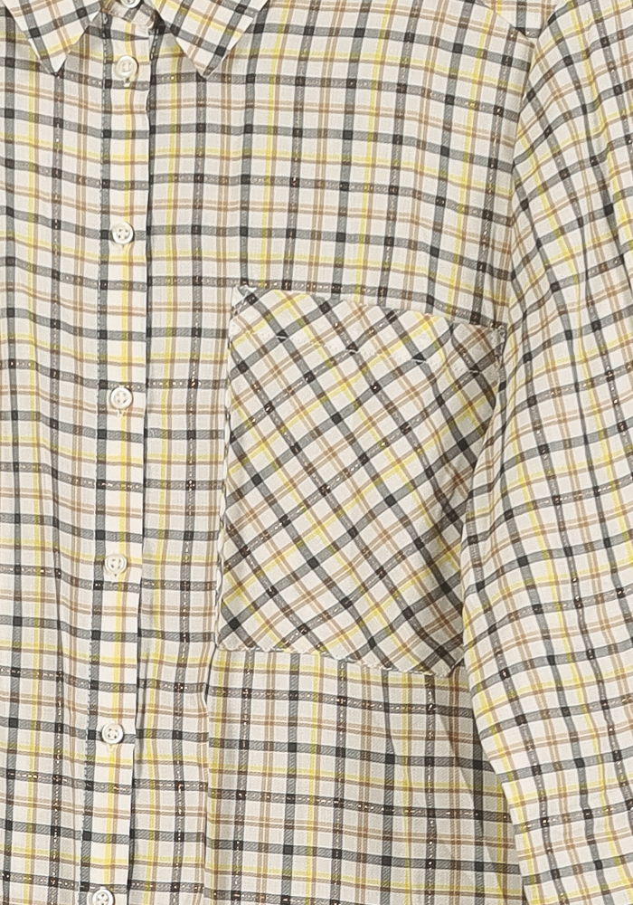Chemise à Carreaux Jaune et Bleue - Taille XXL/44 - Image 3