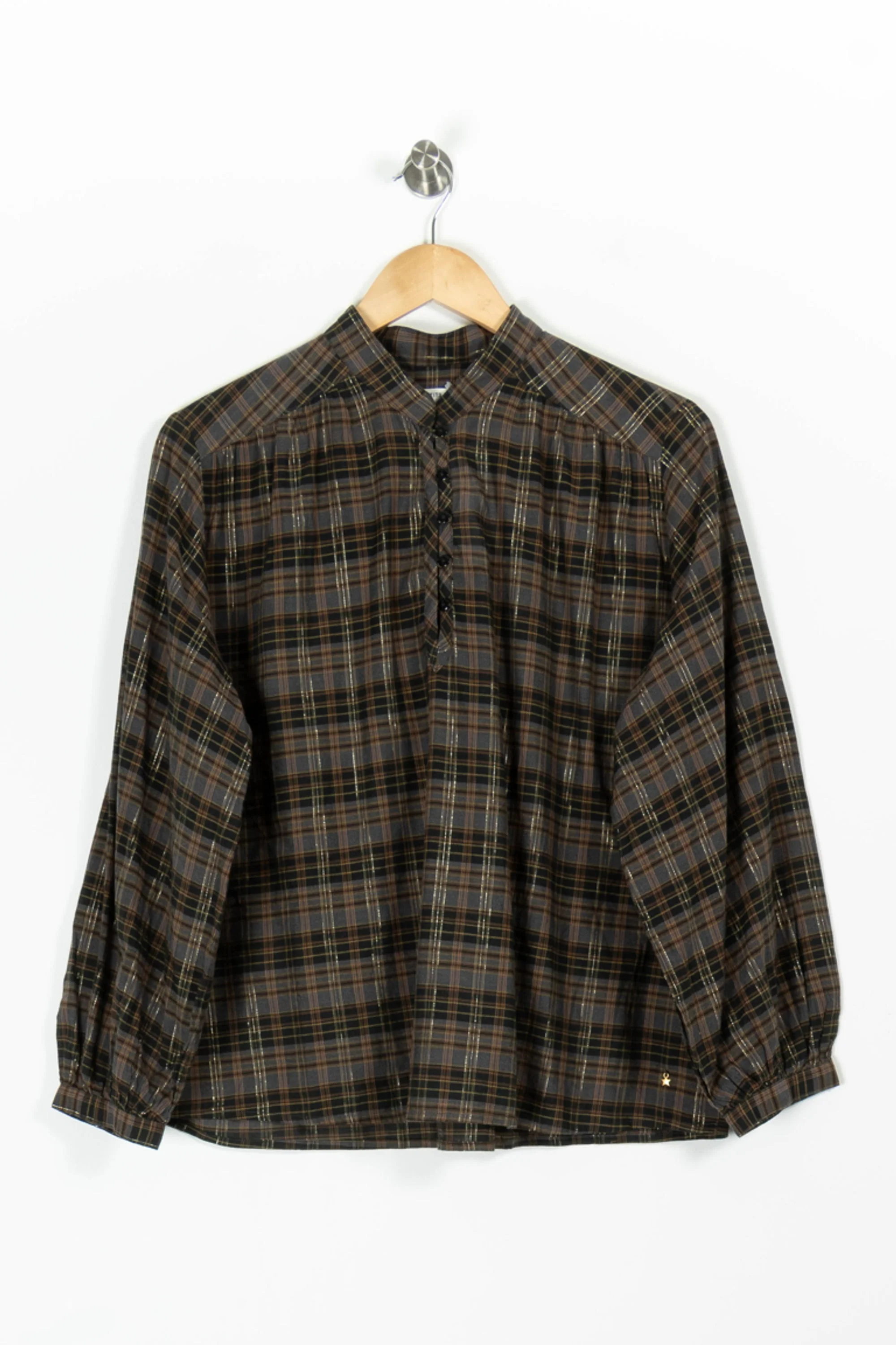 Chemise À Carreaux Marron et Noir - Taille S/36 - Image 2