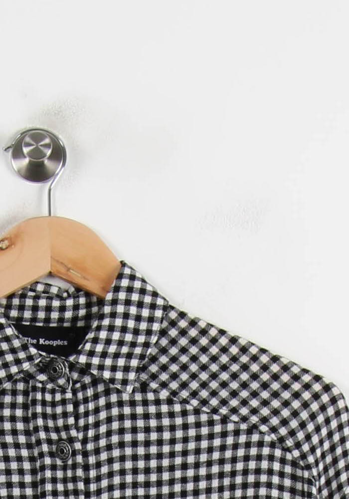 Chemise à Carreaux Noire et Blanche - Taille S/36 - Image 3