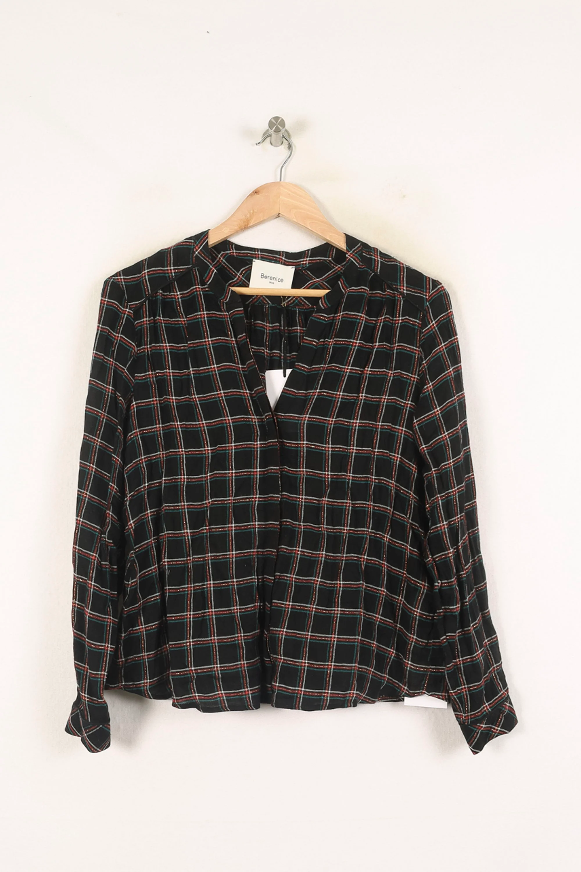 Chemise À Carreaux Noire et Blanche - Taille S/36 - Image 2