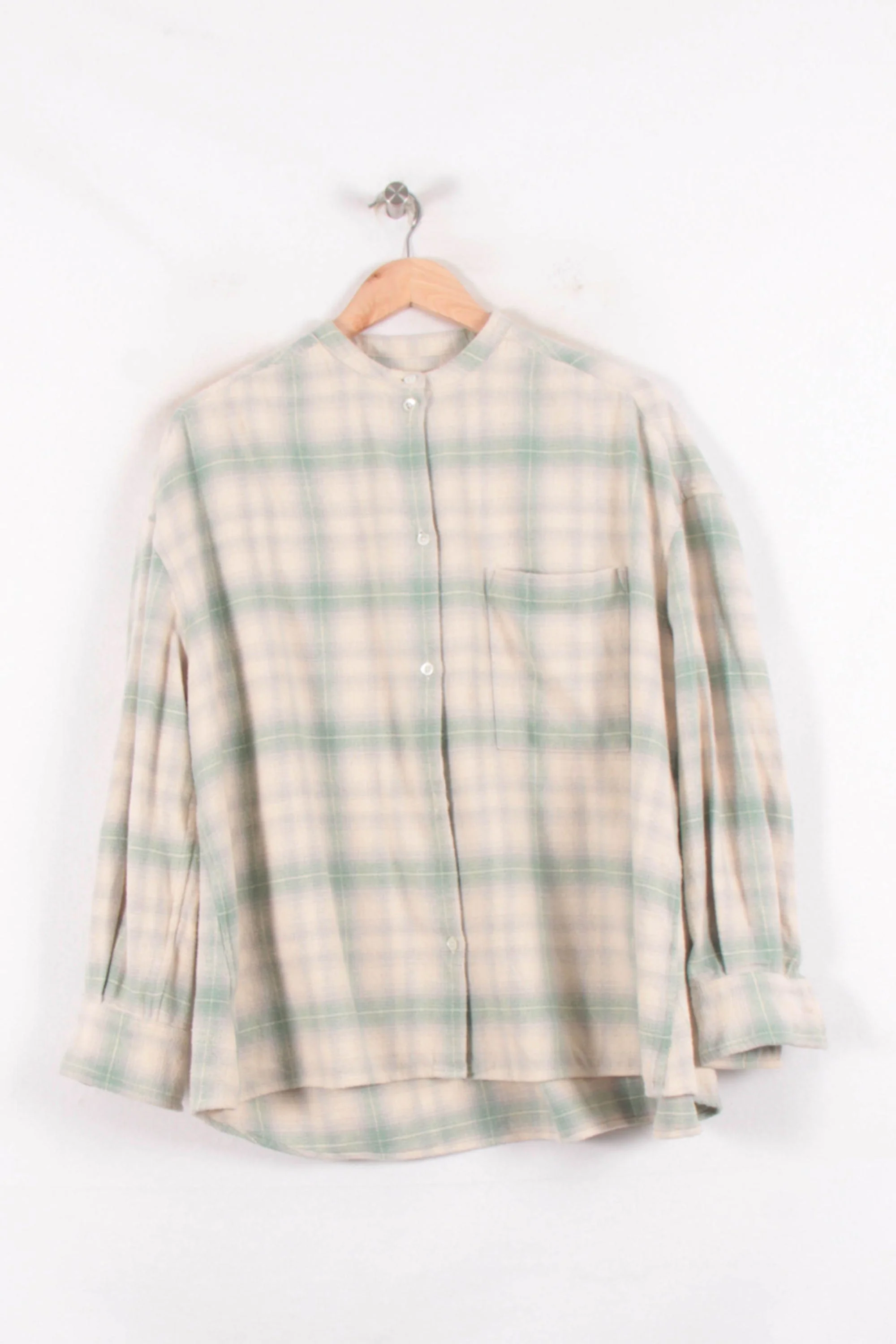 Chemise à Carreaux Verte et Beige - Taille S/36 - Image 2