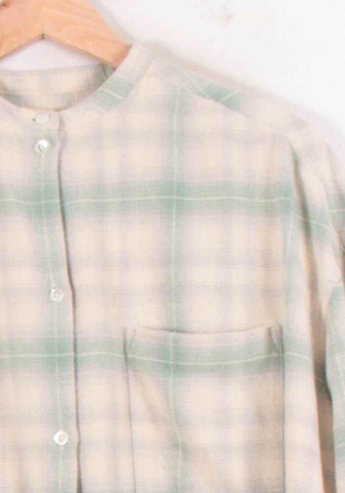 Chemise à Carreaux Verte et Beige - Taille S/36 - Image 3
