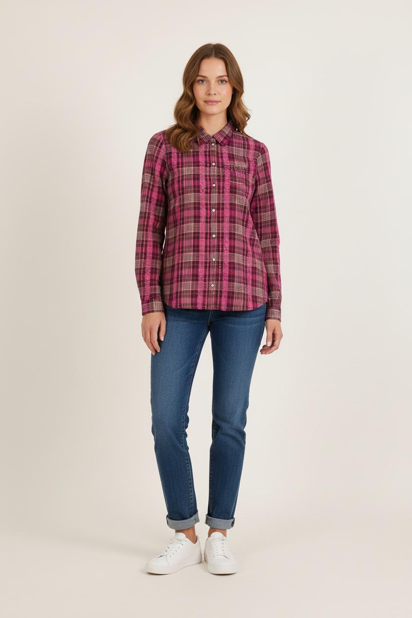 Chemise À Carreaux Violette et Rose - Taille S/36