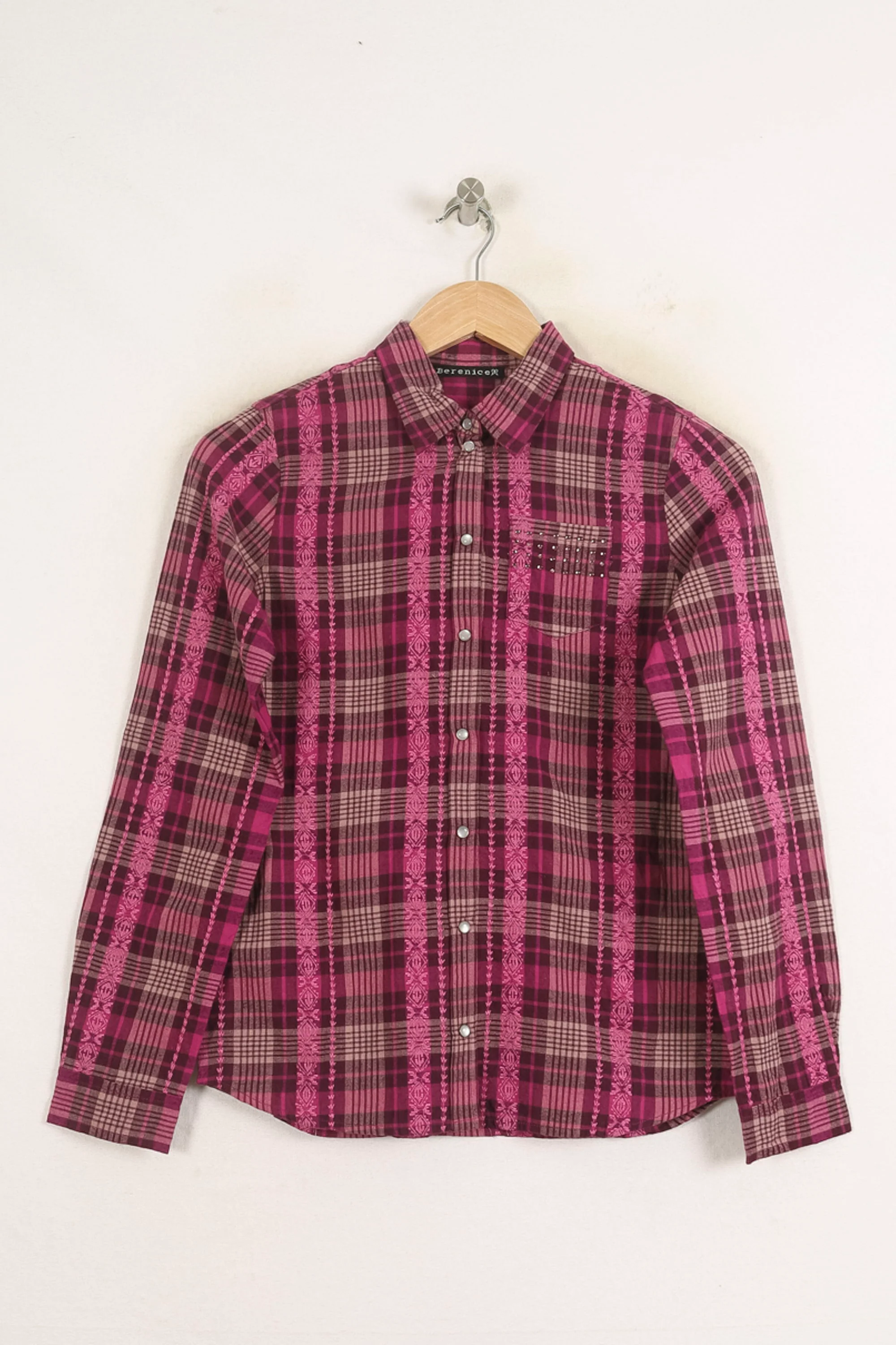 Chemise À Carreaux Violette et Rose - Taille S/36 - Image 2