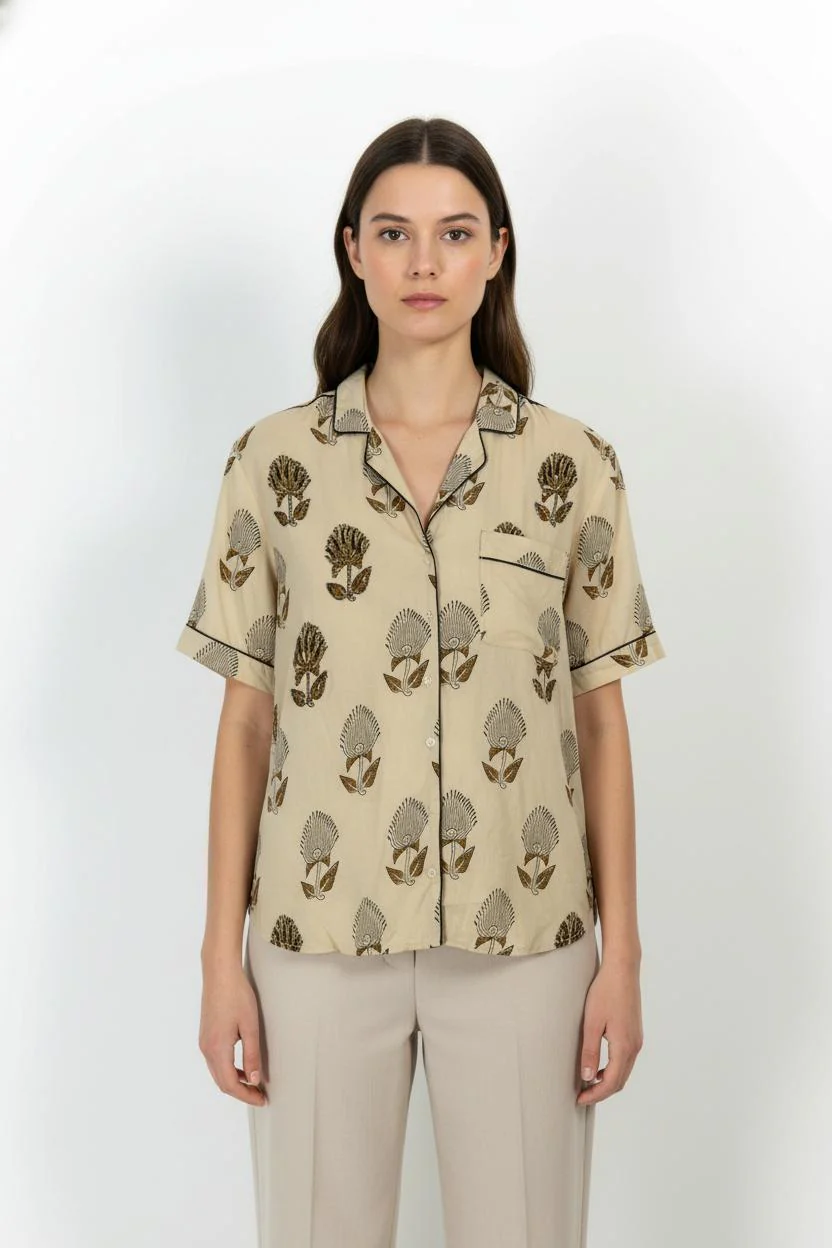 Chemise Beige et Marron - Taille XXL/44