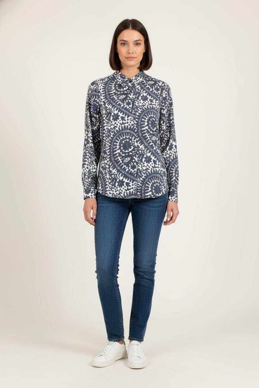Chemise Blanche et Bleue - Taille S/36