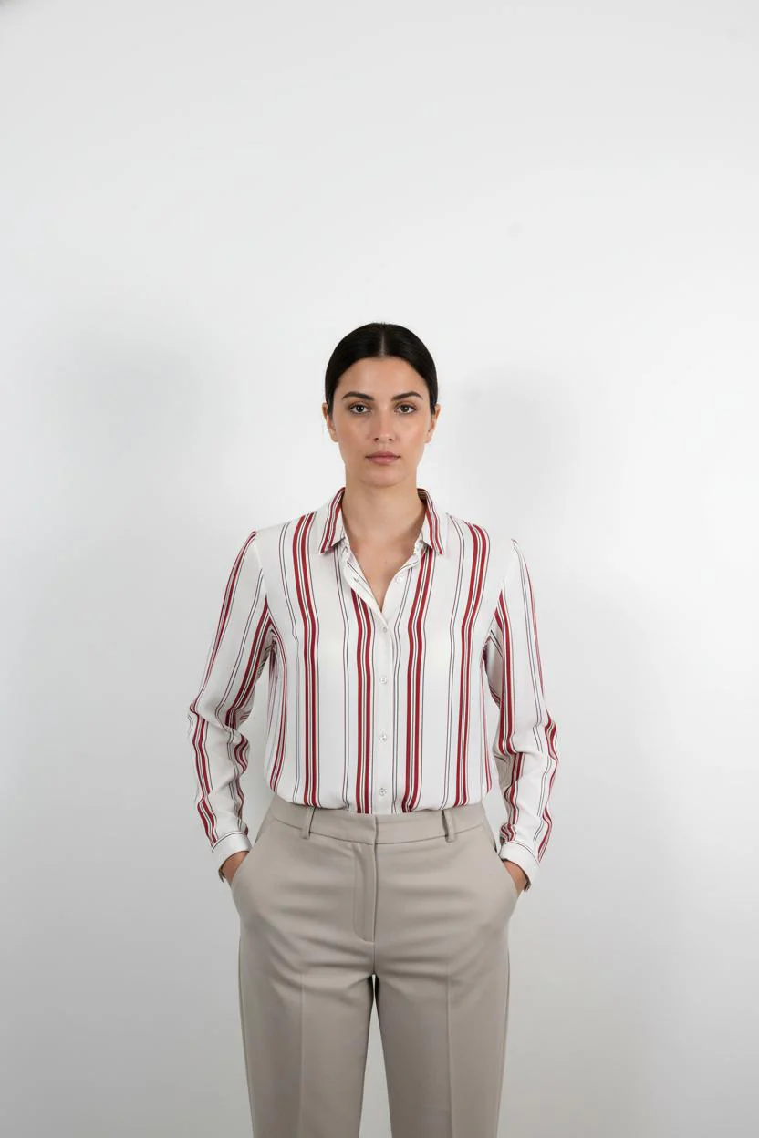 Chemise blanche et rouge - Taille M/38