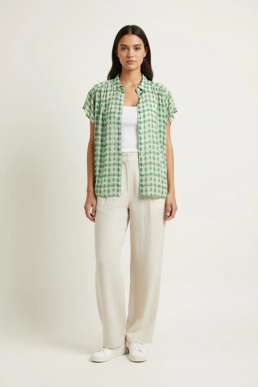 Chemise Blanche et Verte - Taille M/38