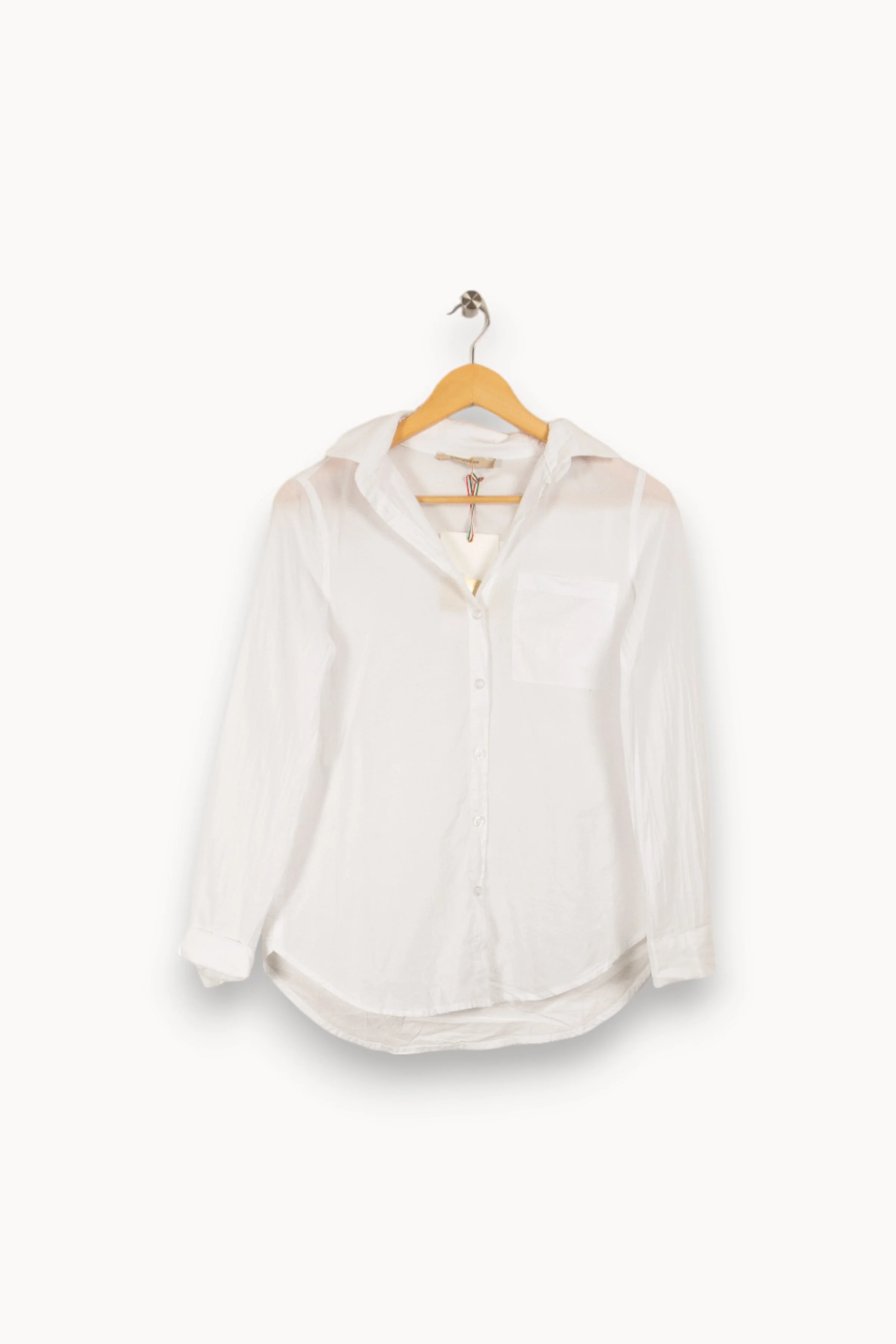Chemise unie blanche en voile de coton - XS/34 - Image 2