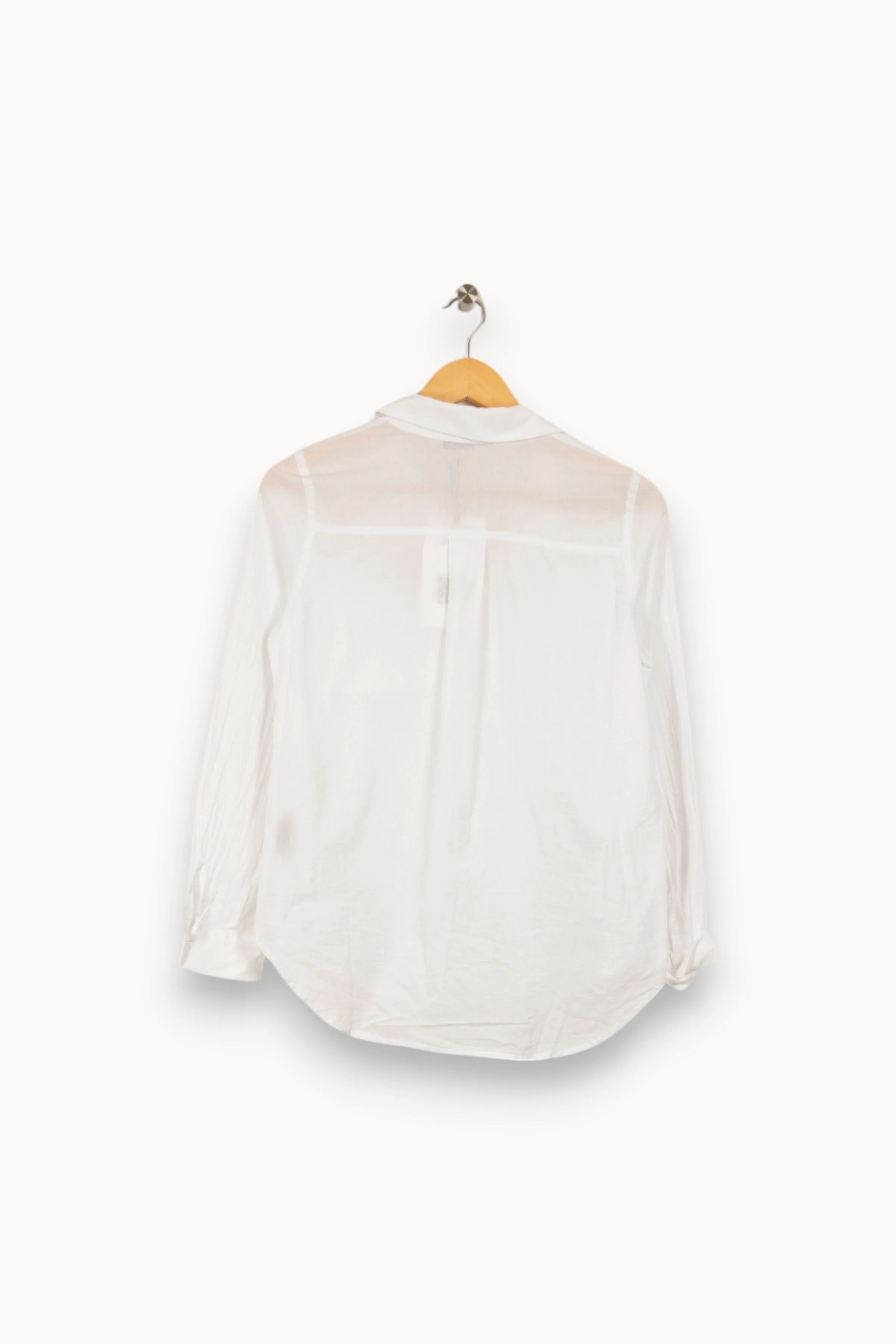 Chemise unie blanche en voile de coton - XS/34 - Image 5