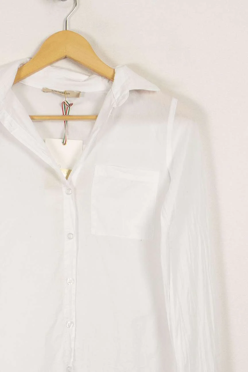 Chemise unie blanche en voile de coton - XS/34 - Image 6