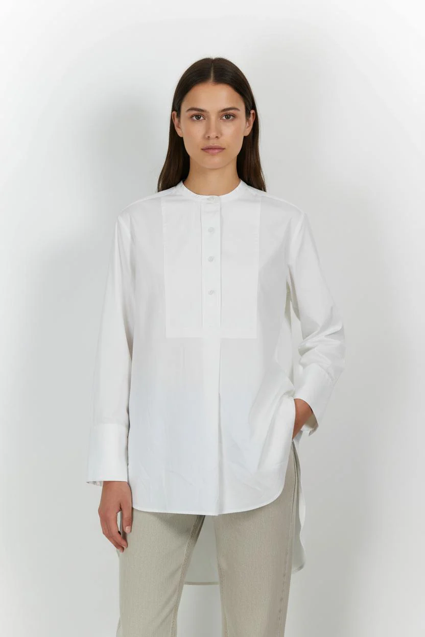 Chemise Col Mao Blanche - Taille S/36