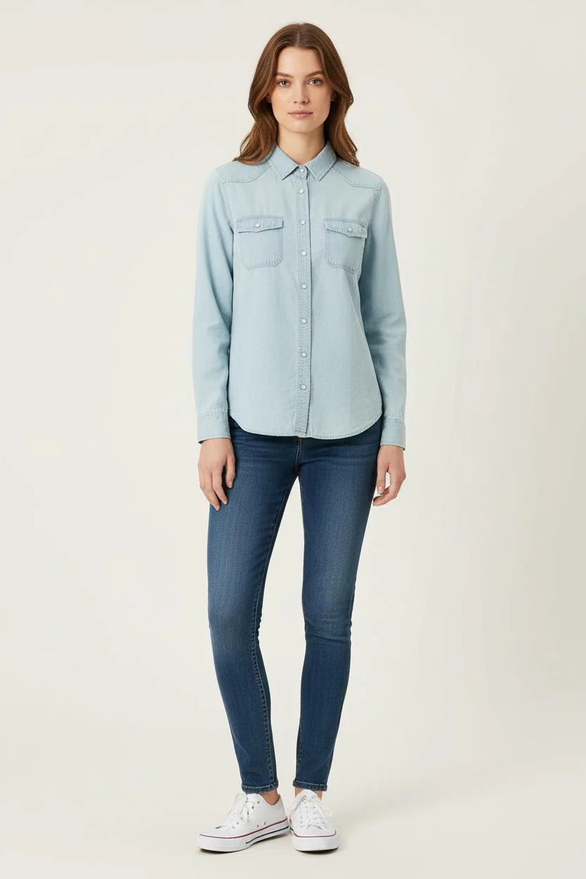 Chemise en Jean Bleue - Taille S/36