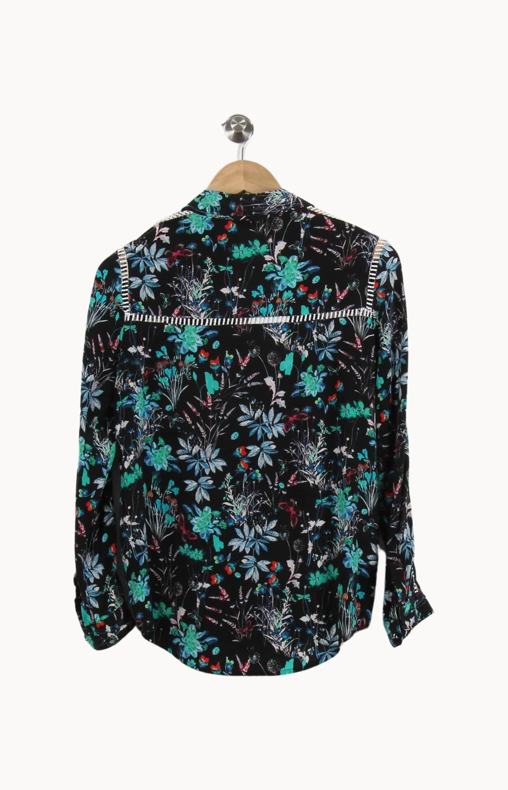 Chemise Fleurie Noire et Verte - Taille XXS/32 - Image 4