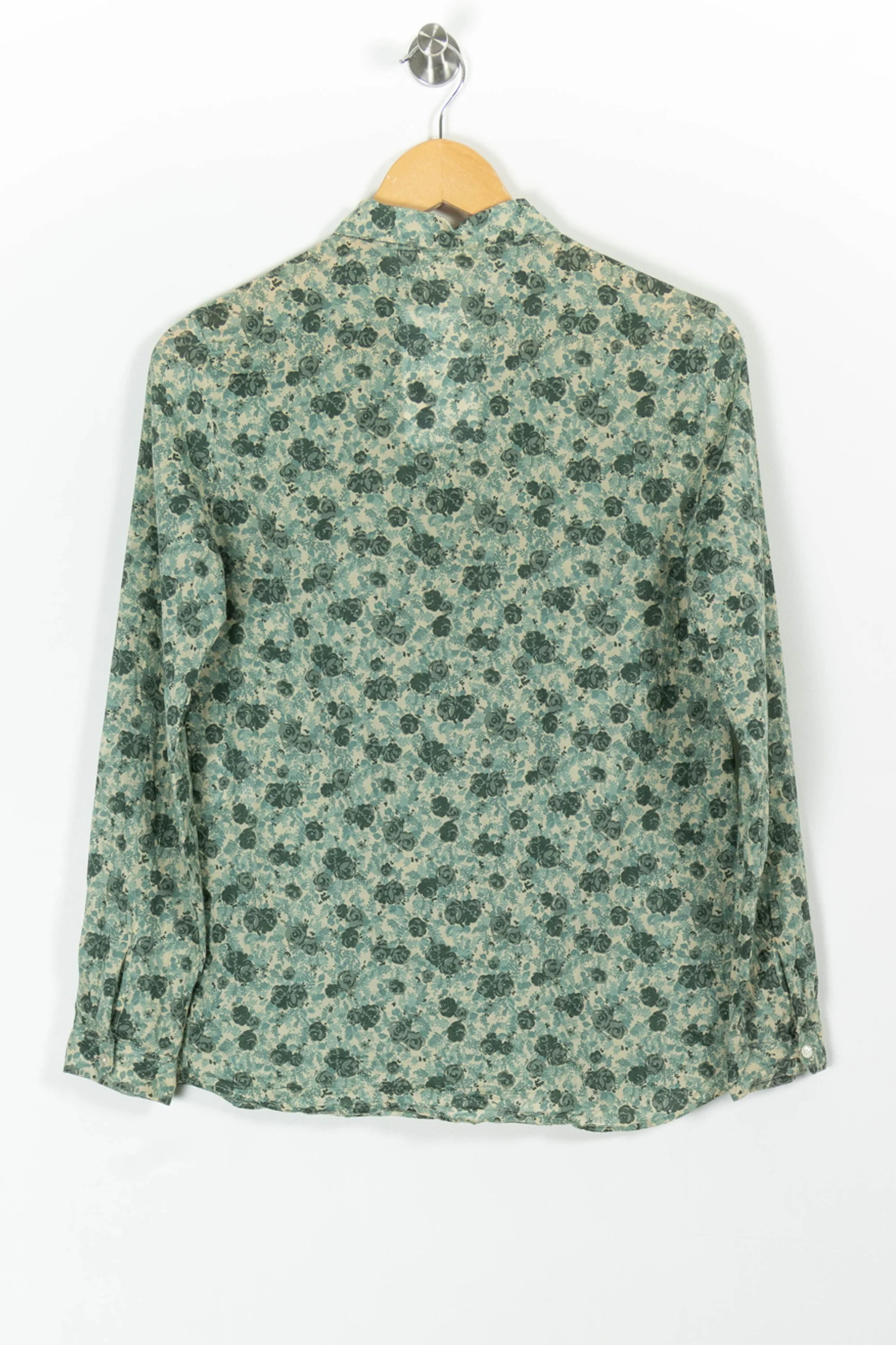 Chemise Fleurie Verte et Beige - Taille XS/34 - Image 4