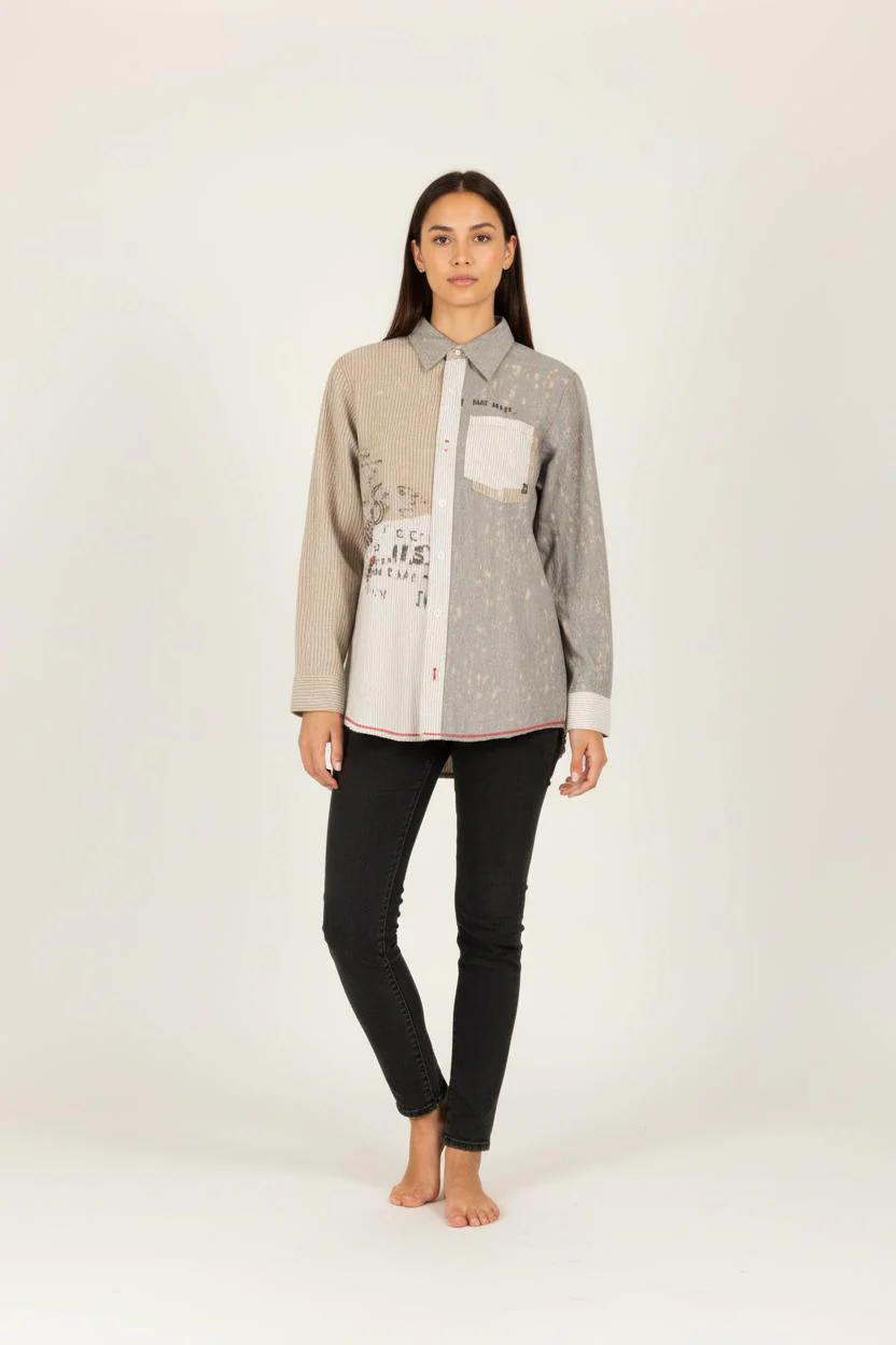 Chemise grise à motifs - Taille XS/34