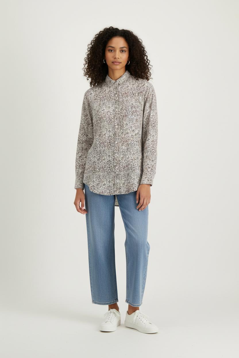 Chemise Imprimée Beige - Taille M/38