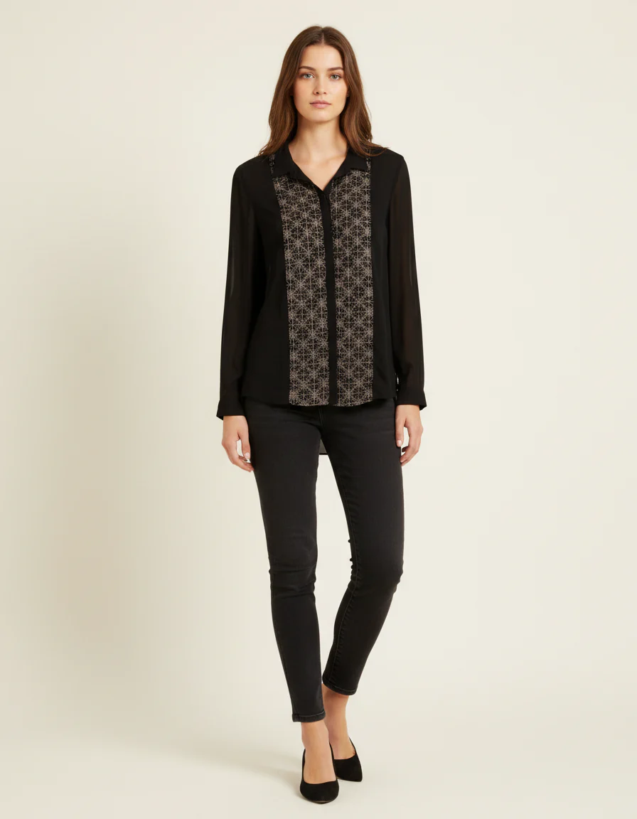 Chemise noire avec détails - Taille M/38