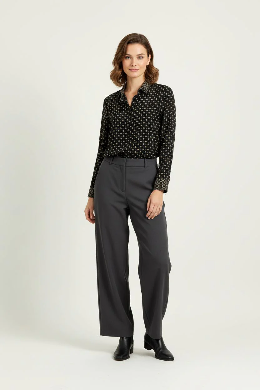 Chemise Noire et Beige - Taille L/40