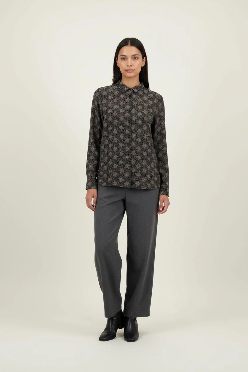 Chemise Noire et Beige - Taille S/36