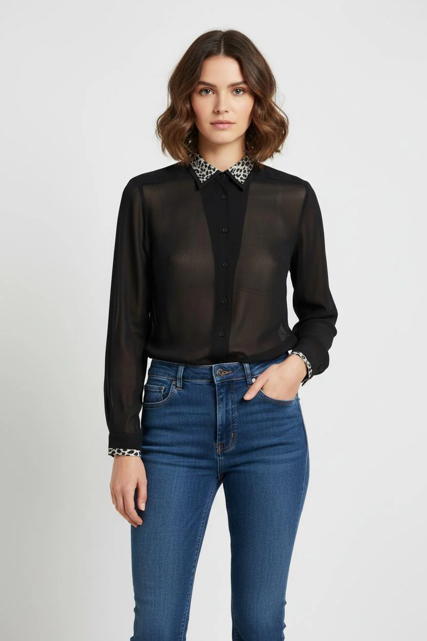 Chemise Noire et Grise - Taille S/36
