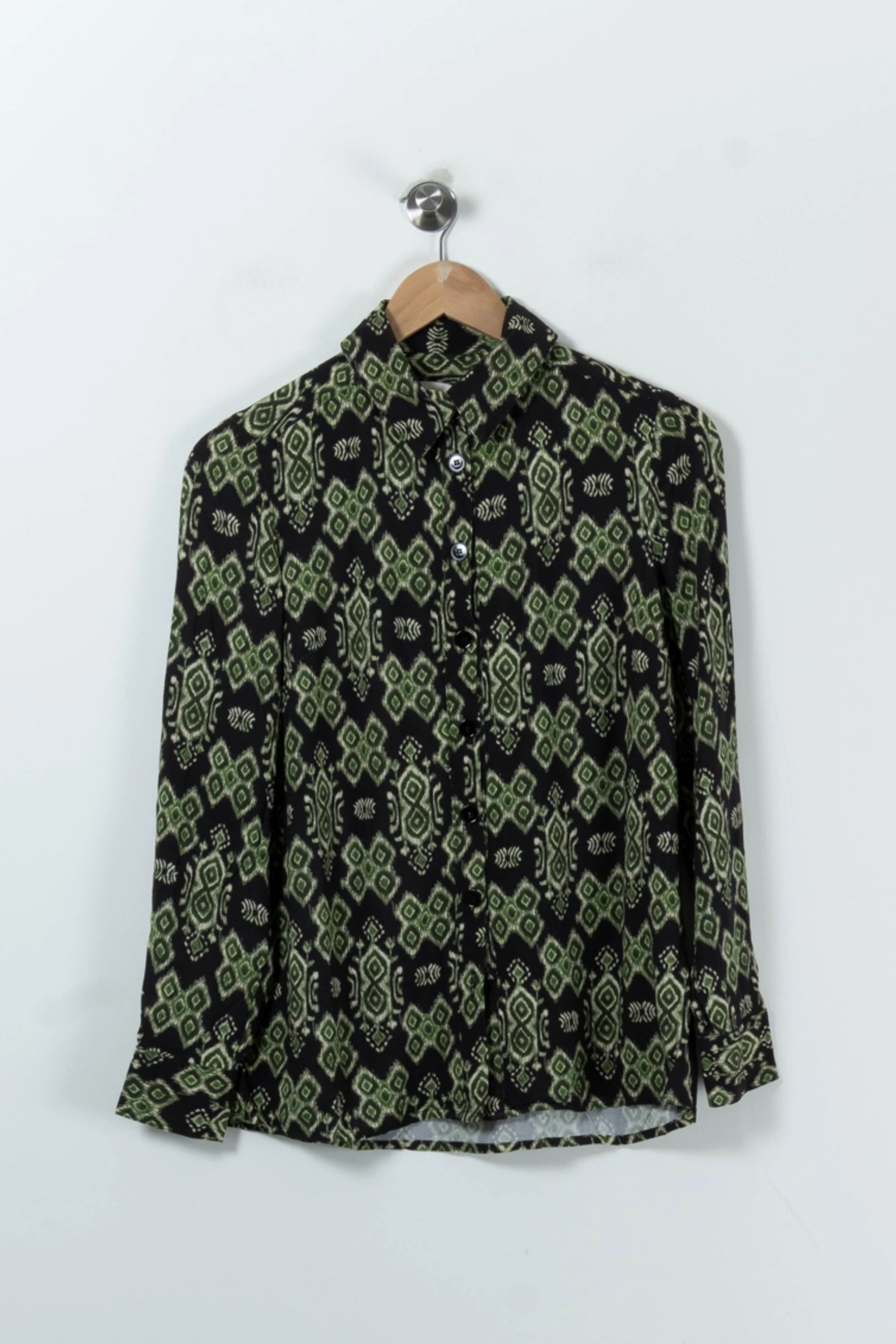 Chemise Noire et Verte - Taille XS/34 - Image 2