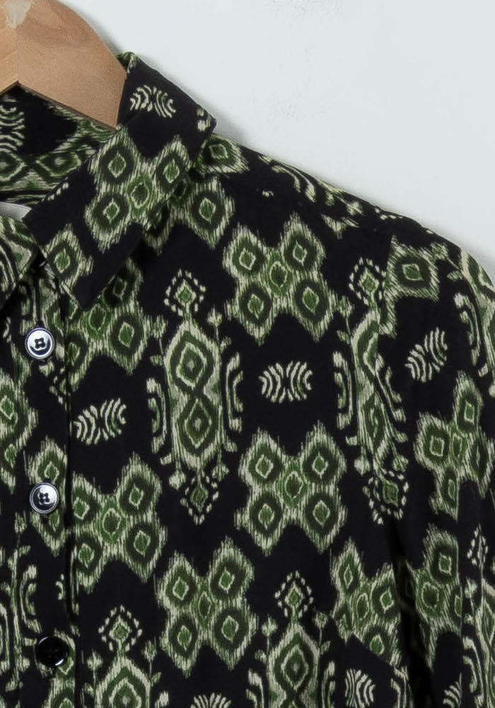 Chemise Noire et Verte - Taille XS/34 - Image 3