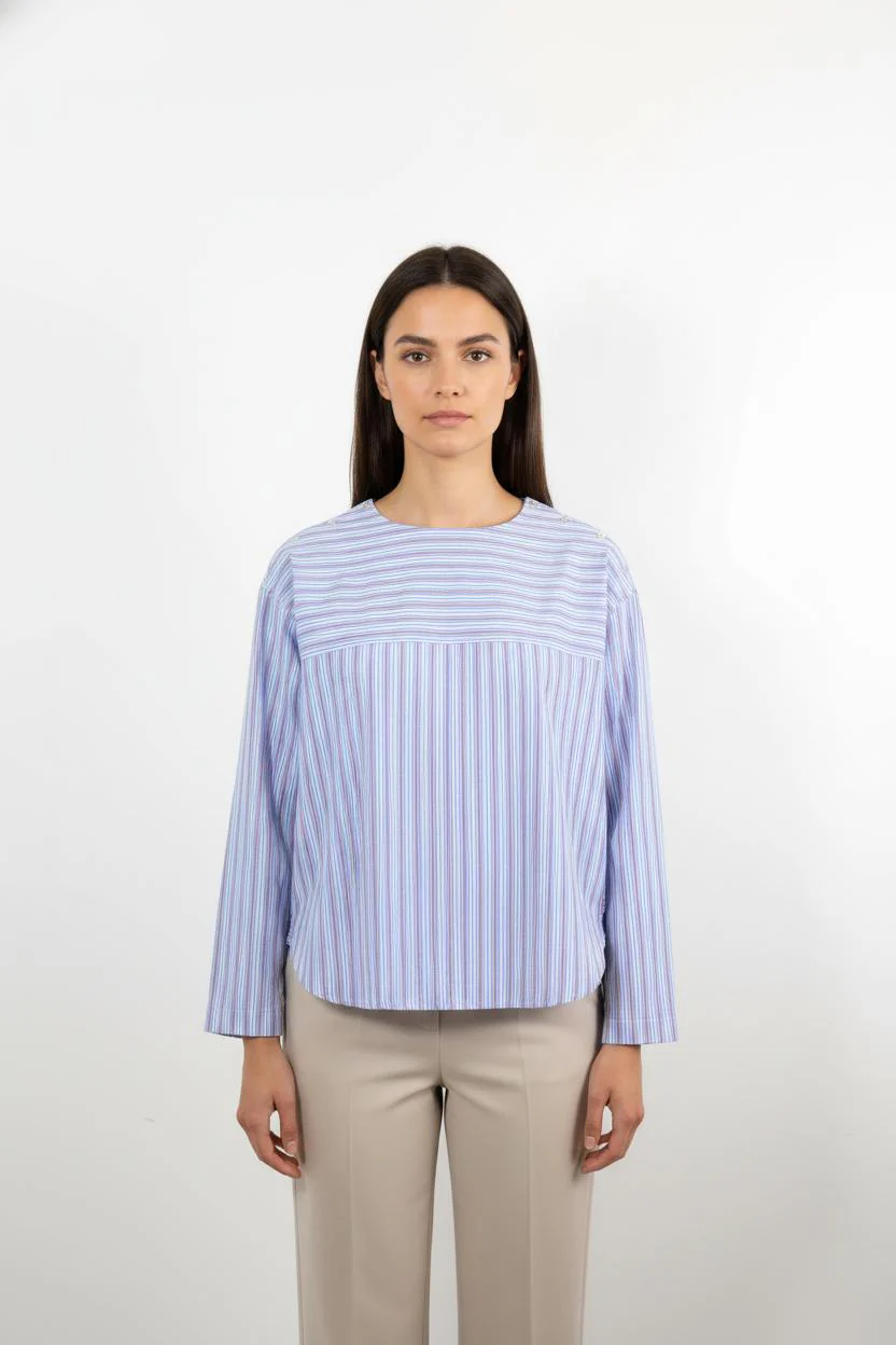 Chemise Rayée Bleue et Blanche - Taille S/36