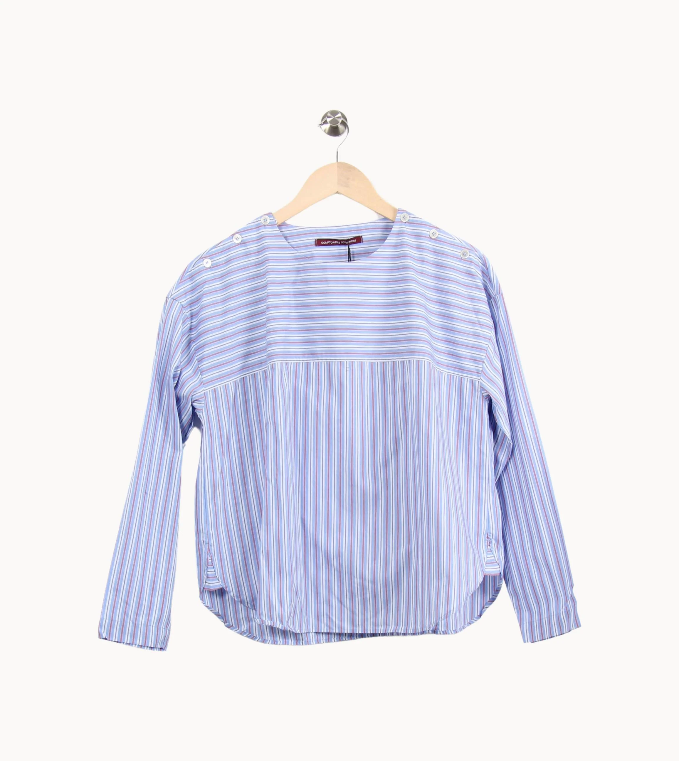 Chemise Rayée Bleue et Blanche - Taille S/36 - Image 2