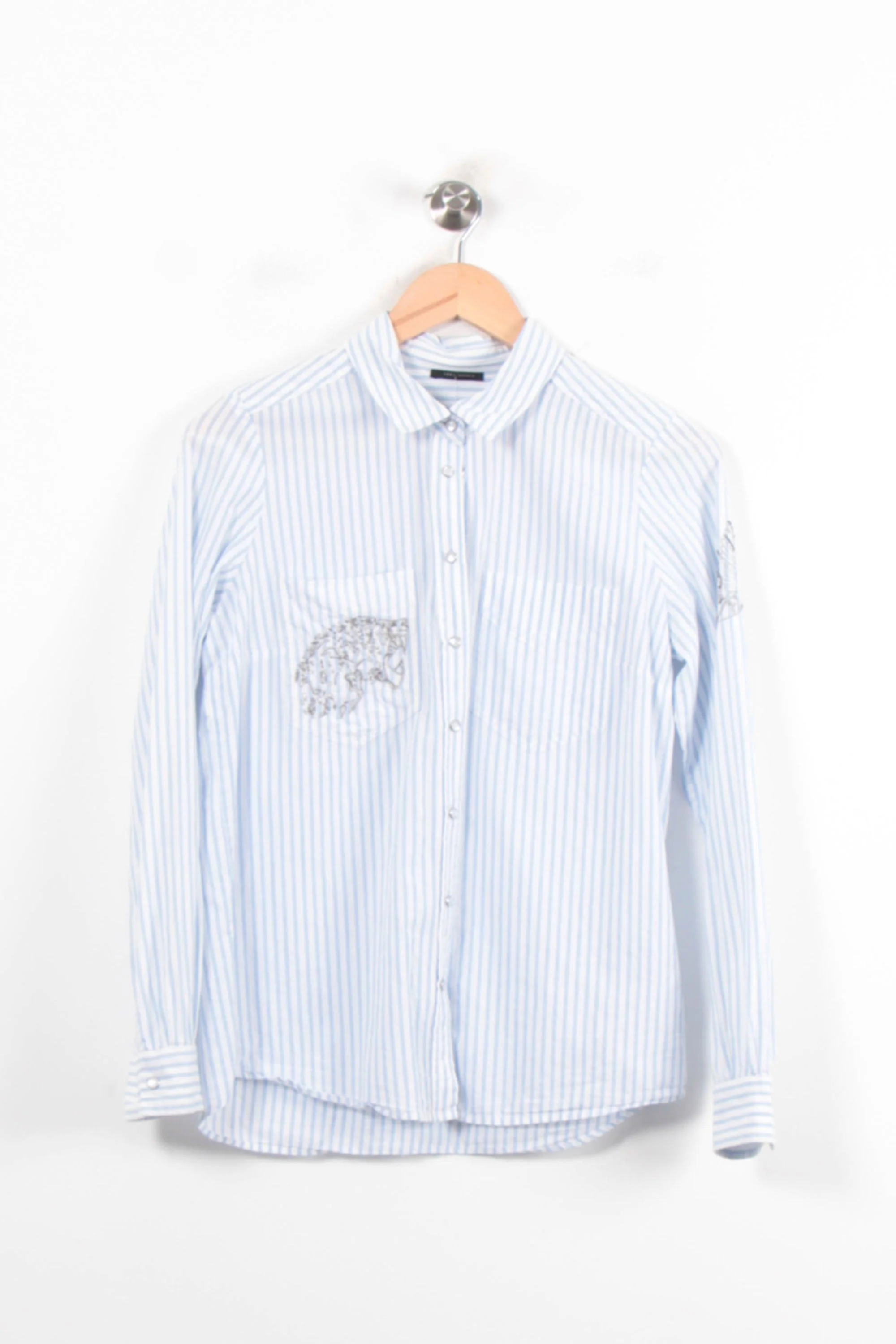 Chemise Rayée Bleue et Blanche - Taille S/36 - Image 2
