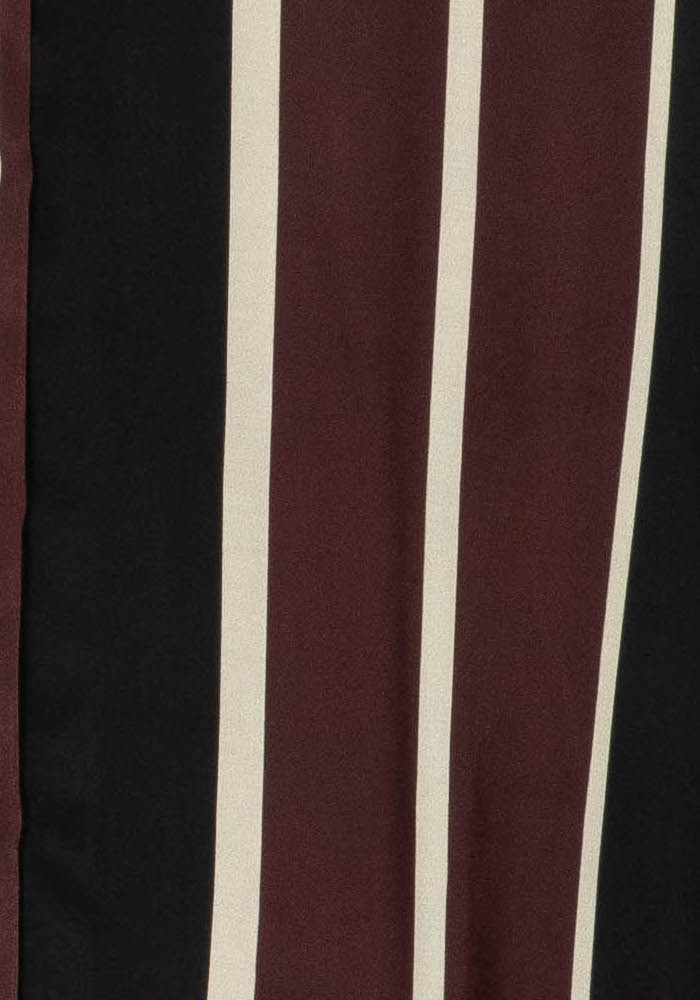 Chemise Rayée Bordeaux Noir et Beige - Taille M/38 - Image 3