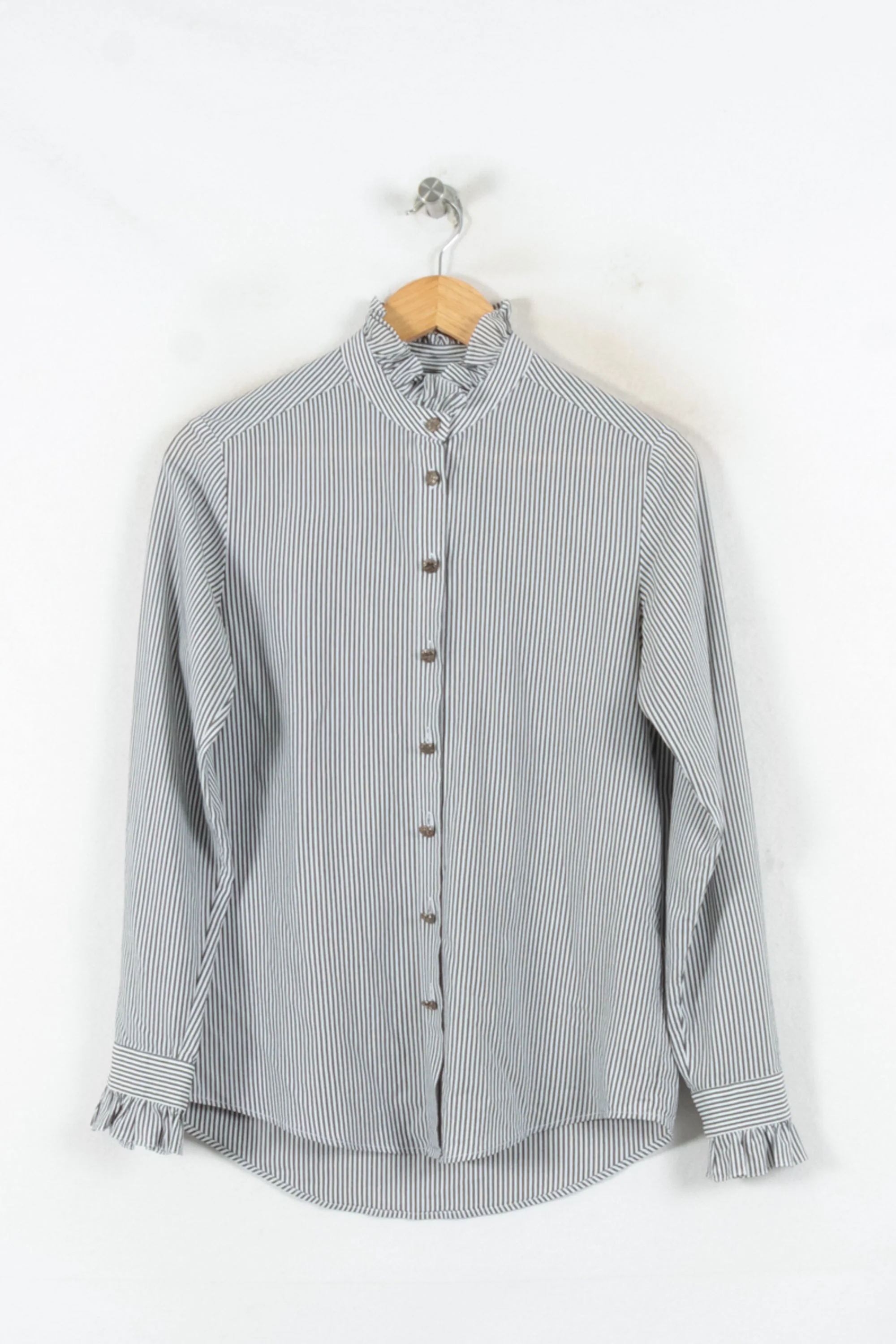 Chemise Rayée Grise et Blanche - Taille XS/34 - Image 2