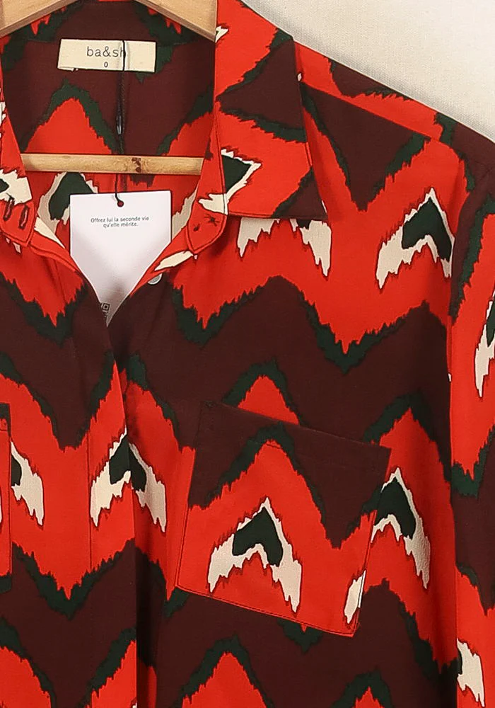Chemise Rouge et Marron - Taille XS/34 - Image 3