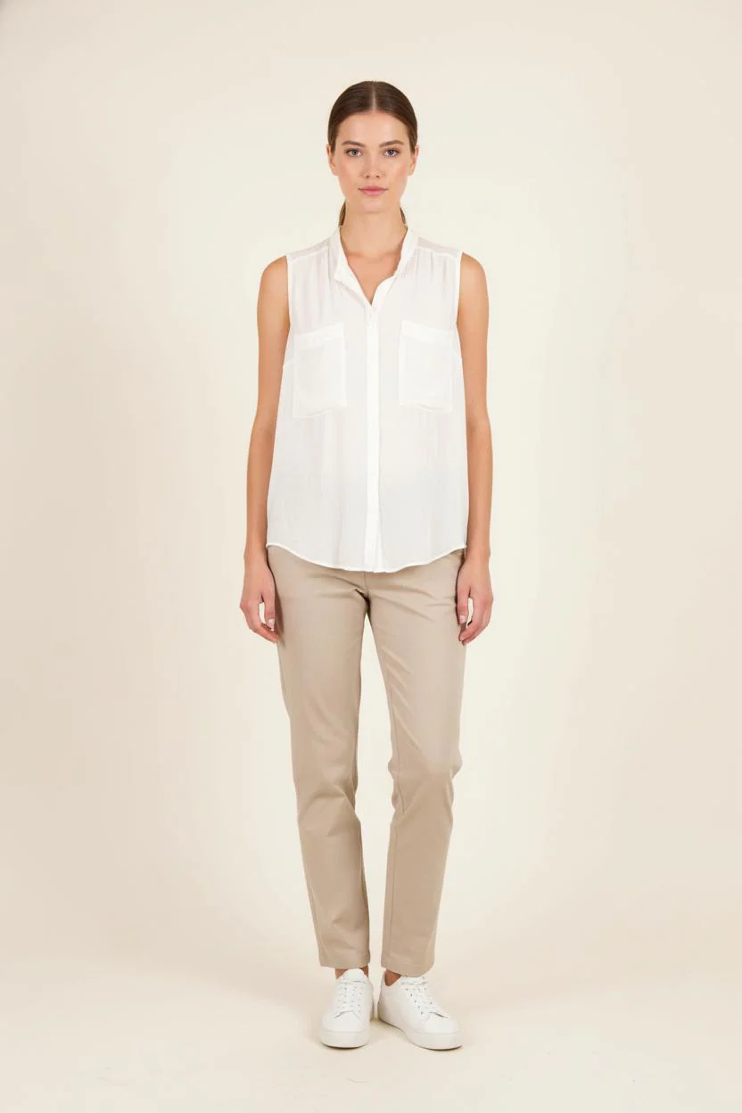 Chemise Sans Manches Beige - Taille L/40