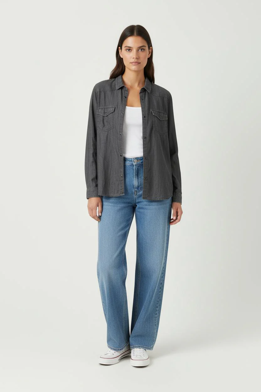 Chemise Western Grise - Taille M/38