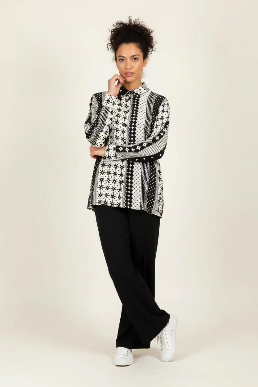Chemisier Noir et Blanc - Taille M/38
