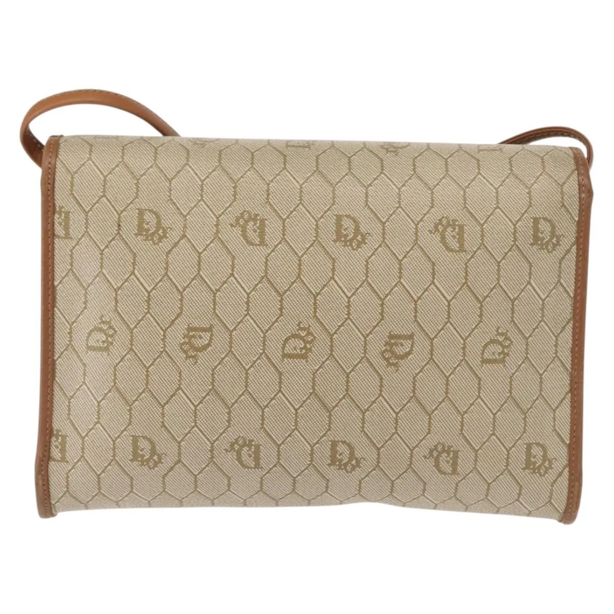 Christian Dior Vintage Honeycomb Flap Crossbody Bag Canvas and Leather - Image 2