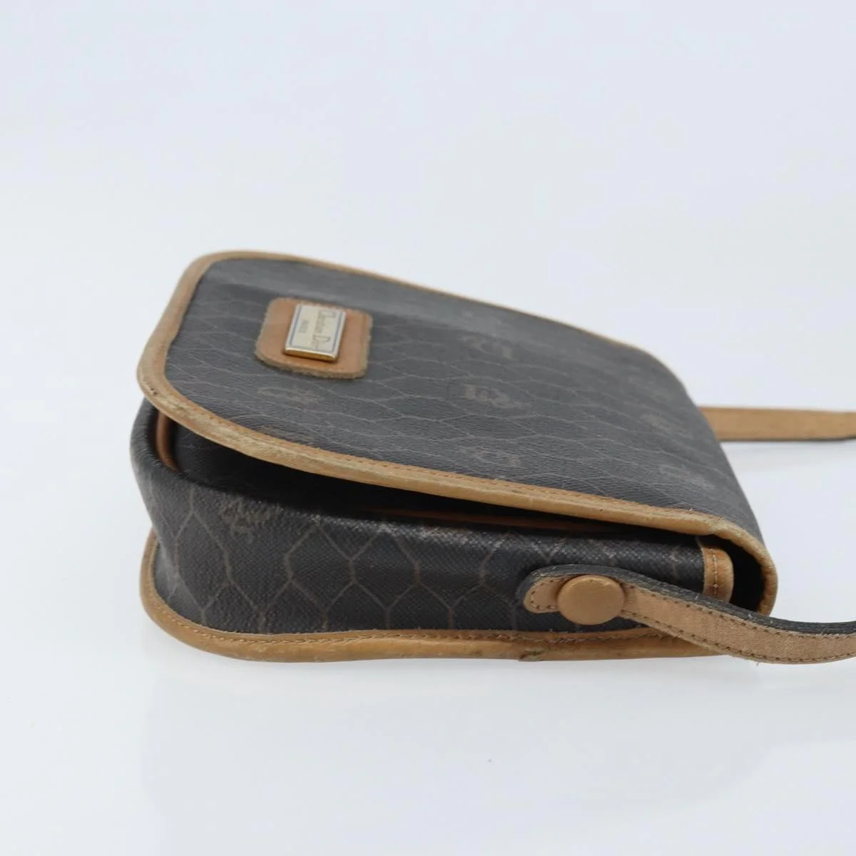 Christian Dior Vintage Honeycomb Flap Crossbody Bag Canvas and Leather - Image 3